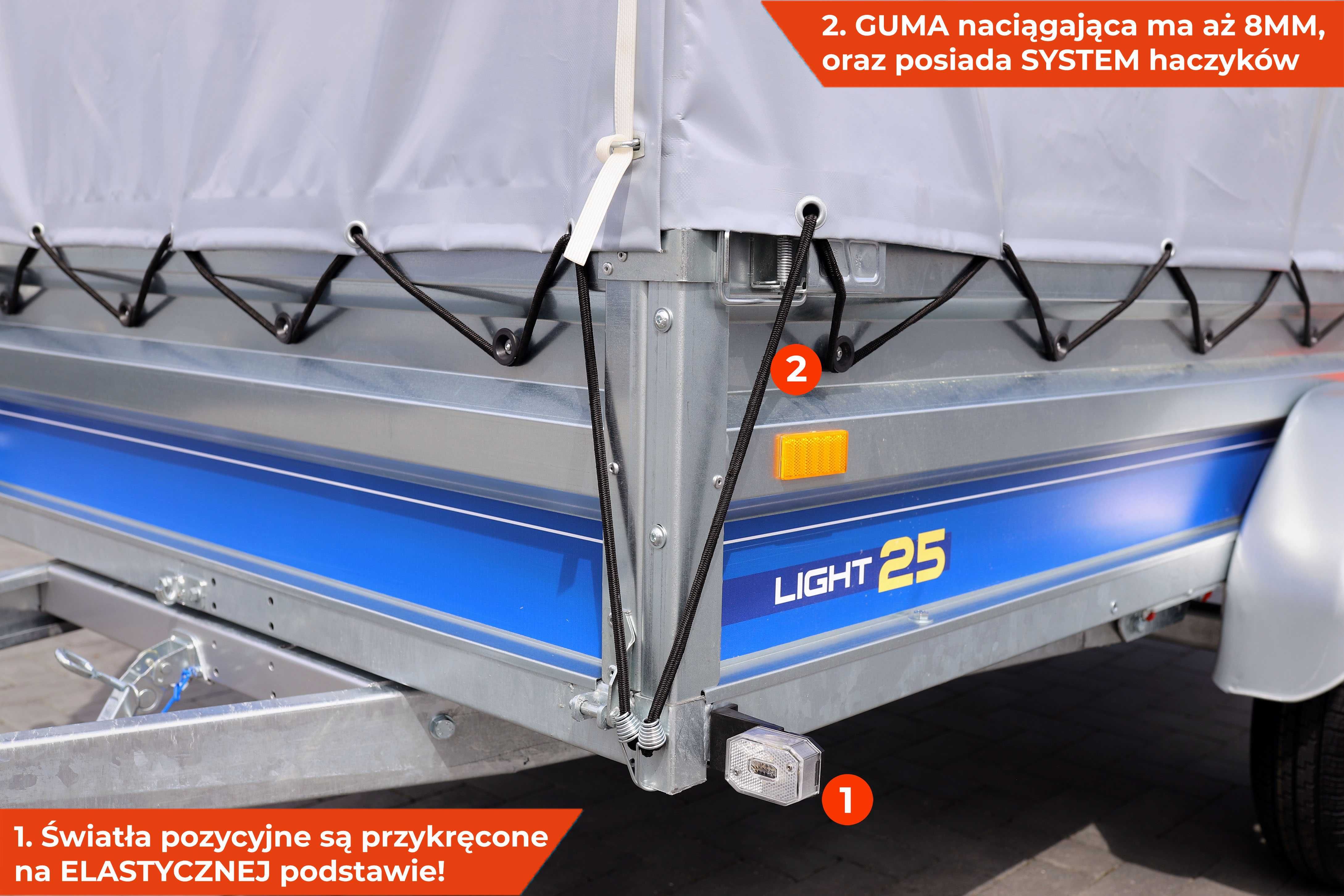 Nowa przyczepka z plandeką 252x135x37 VESTA Light 25 Plandeka lekka