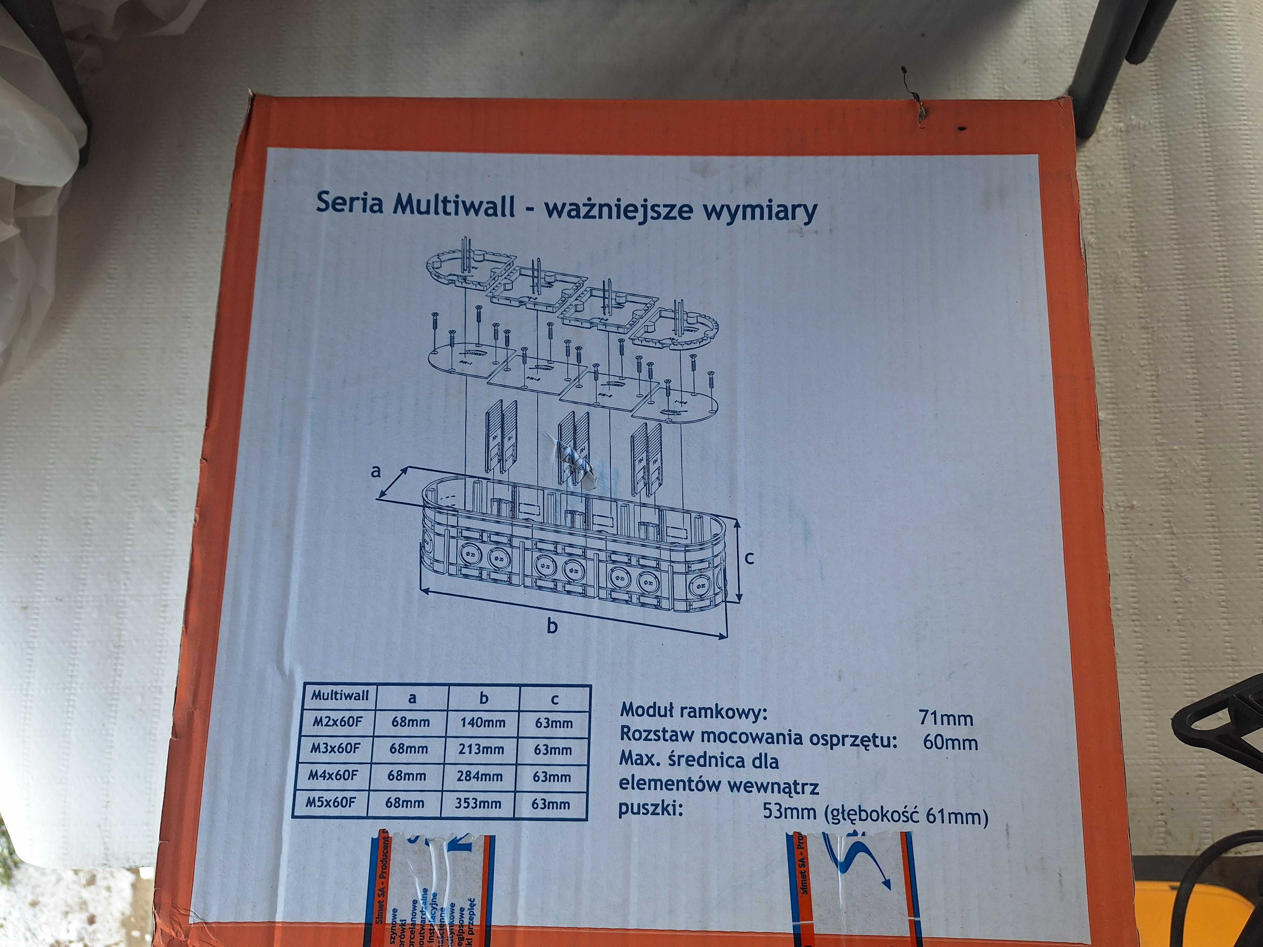 Puszki osprzętowe Simet Multiwall M4x60F i M5x60F