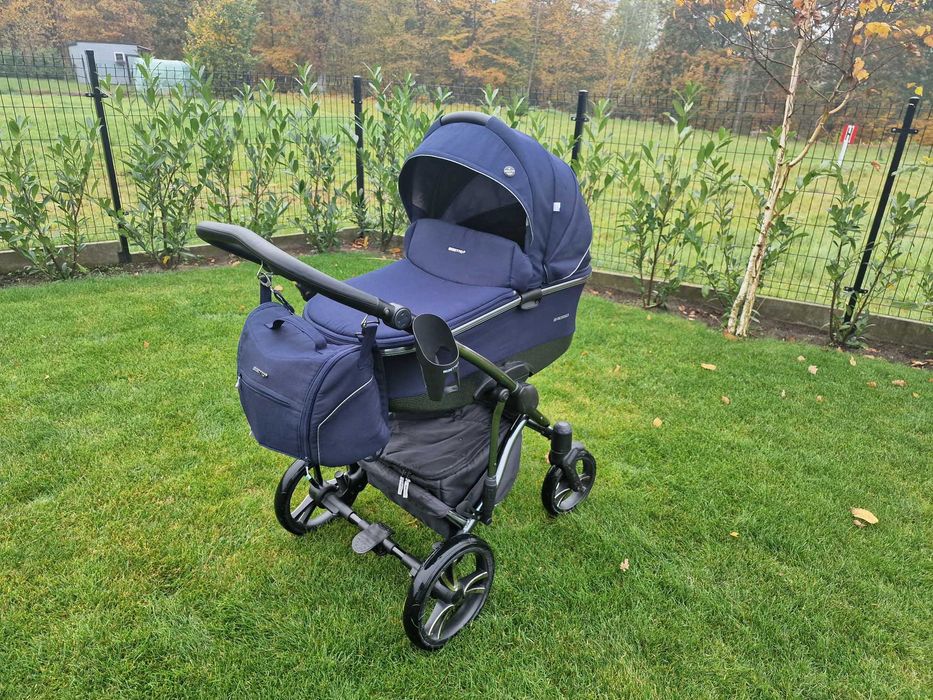 Wózek gondola spacerówka 2w1 Bebetto Bresso PREMIUM CLASS silver 03