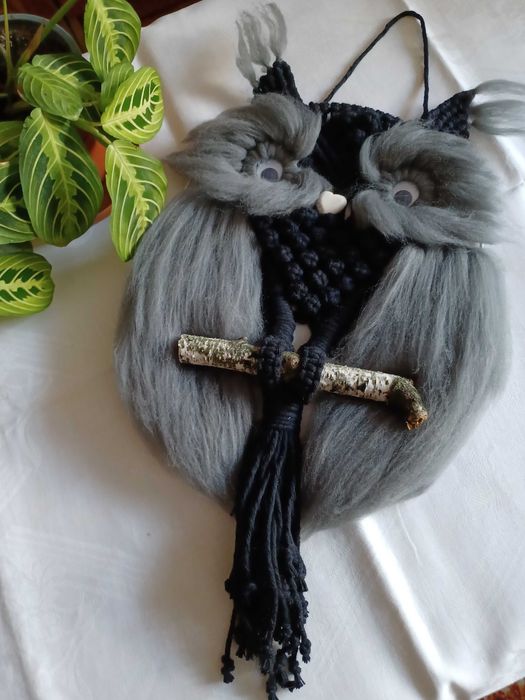 Makrama sowa  około 53 x 33