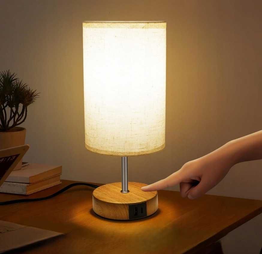 Nowoczesna Lampka Dotykowa – 3 Stopnie Jasności, Ładowarka USB/USB-C