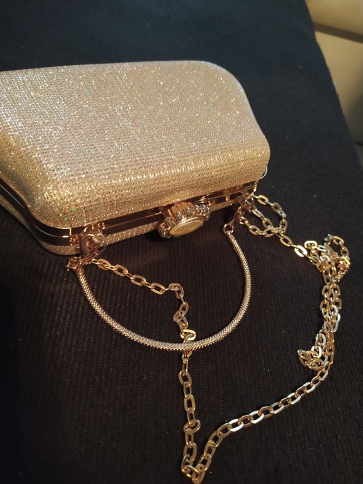 Torebka złota wizytowa