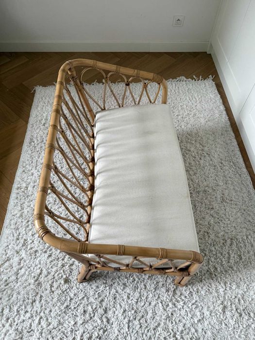 Sofka rattanowa dla dziecka + komplet poduszek - styl boho - jak NOWA