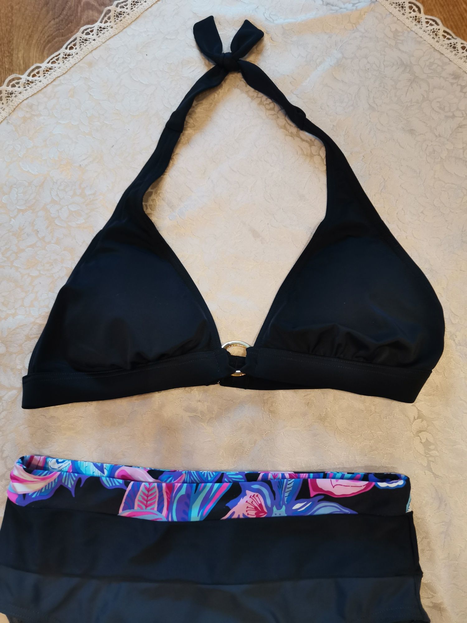 Kostium kąpielowy dwuczęściowy Butik rozm M, majtki wysoki stan