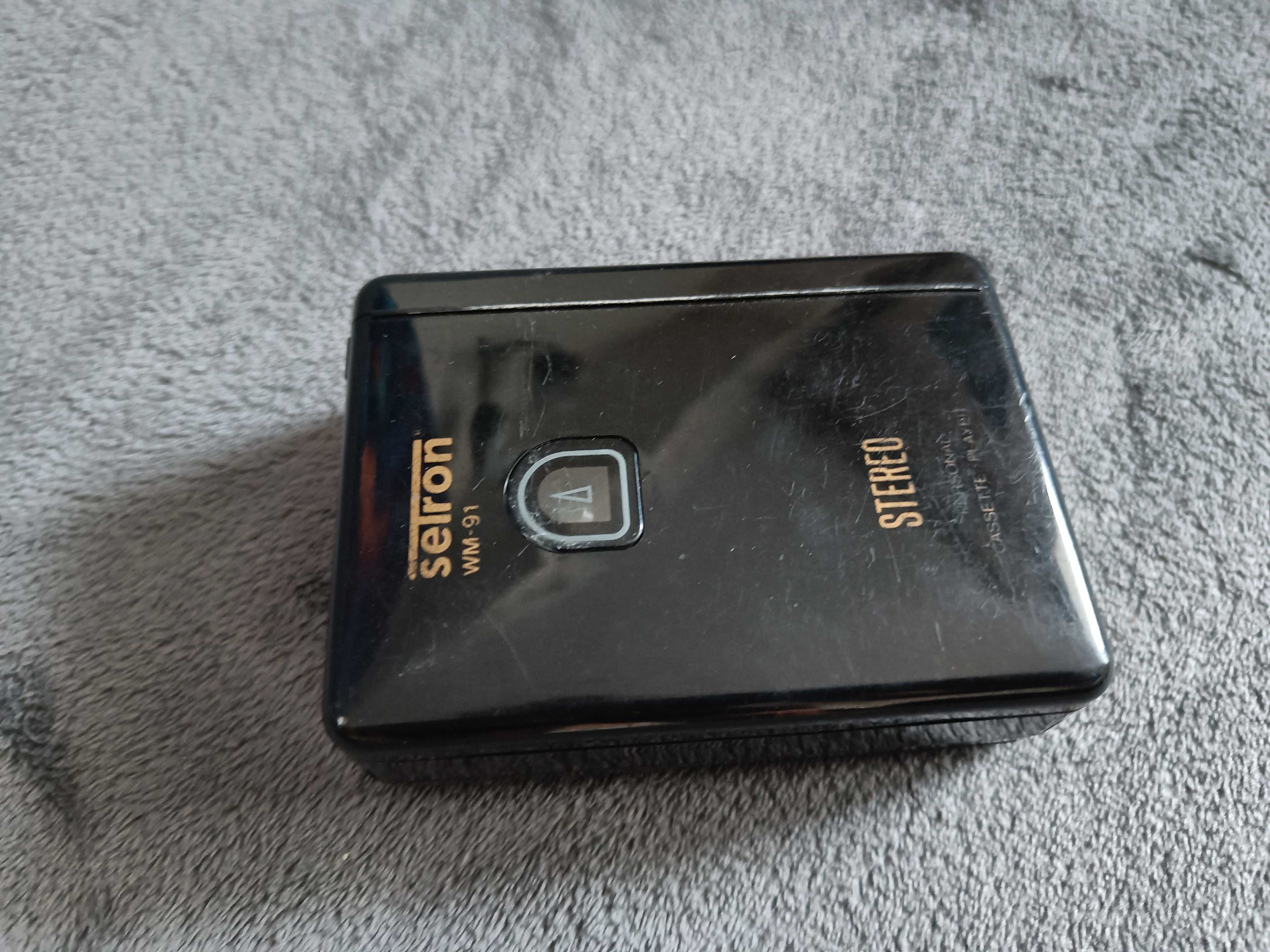 Walkman Setron WM-91 stereo, czarny przenośny odtwarzacz kaset