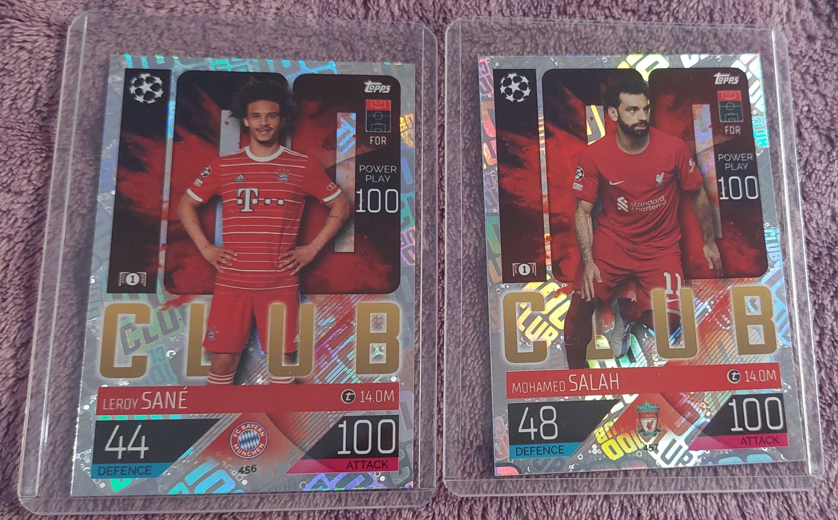 Topps 2023 Match Attax 100Club Mohamed Salah Leroy Sané Originas