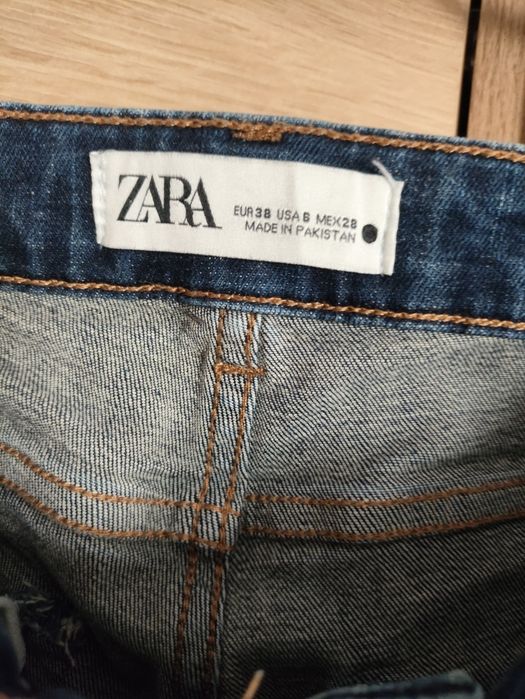 Zara 38 modne jeansy rurki ciemny jeans