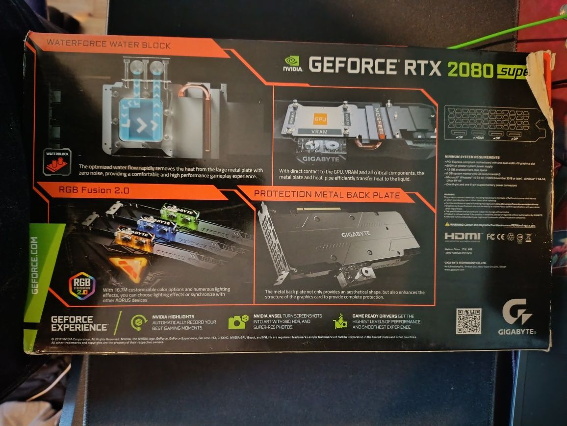 Karta graficzna RTX2080SUPER waterforce gigabyte