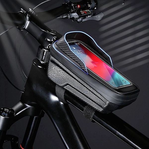 Torba Tech-Protect V2 rowerowa z miejscem na telefon 1l - czarna