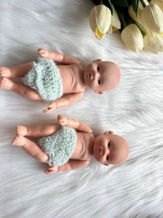 2 lalki około 17 cm bliźniaki chłopiec i dziewczyn niemowlak noworodek