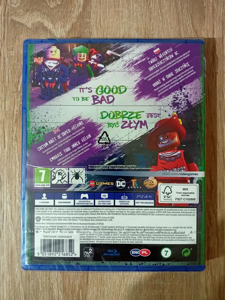 NOWA gra PS4 LEGO Super Złoczyńcy w folii napisy PL