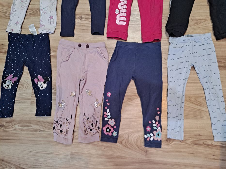 PAKA Legginsy dla dziewczynki 92-98 spodnie dresy dziewczęce 12 par