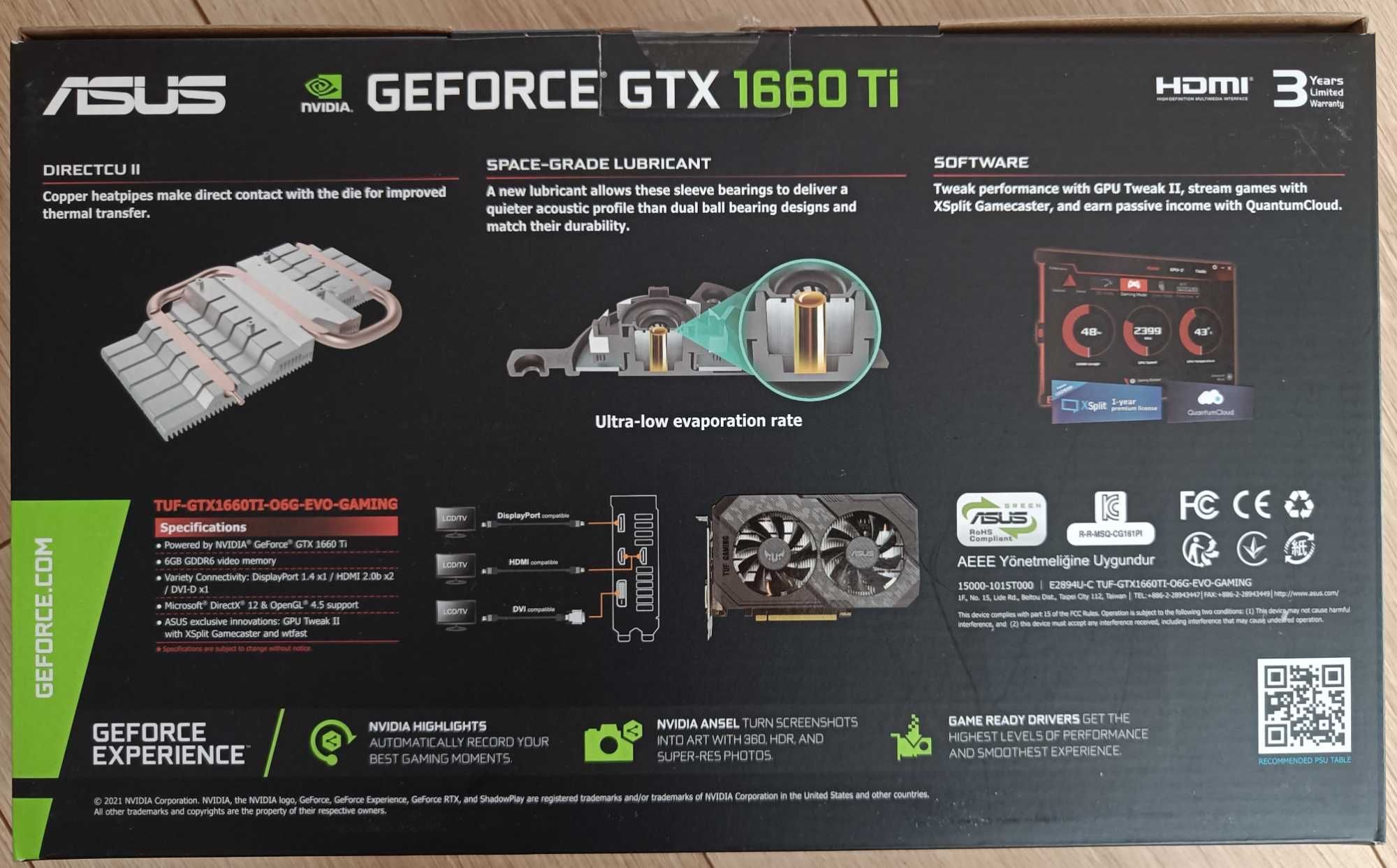 ASUS Geforce GTX 1660 Ti OC 6GB