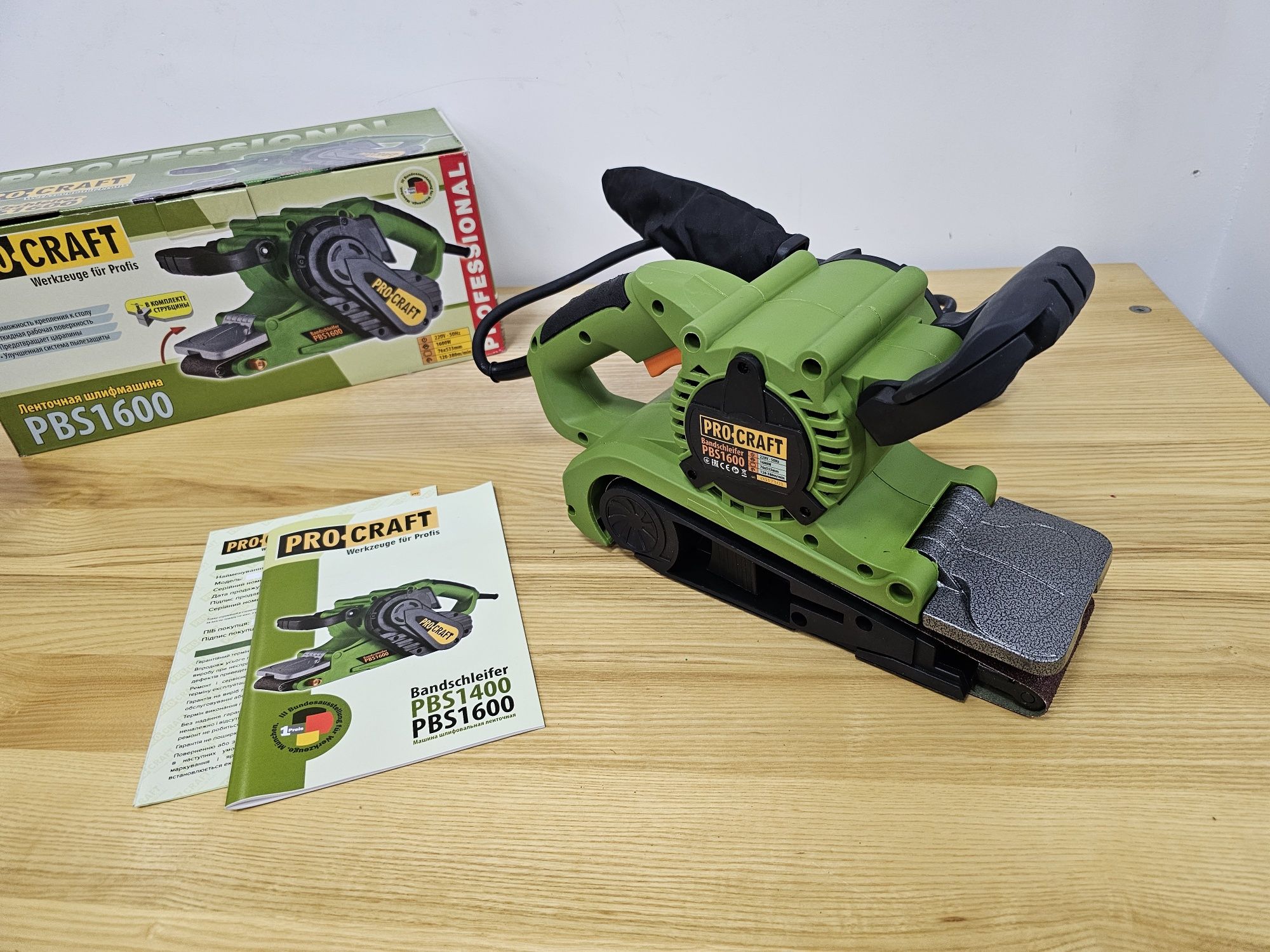 Шлифмашина ленточная ProCraft 76x533м. 1600Вт Гарантия 36мес