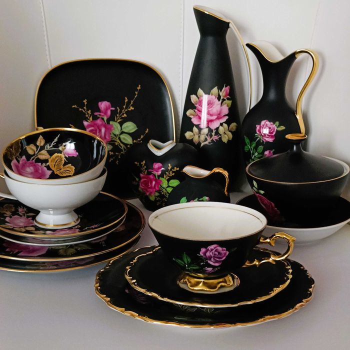 **filiżanka TRIO czarna porcelana Arzberg vs. R.Wächter 1960_1969