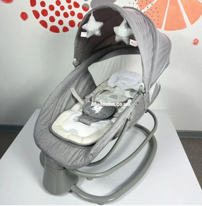 Заколисуючий центр шезлонг 4 в 1 Mastela 8114 Beige Grey (сіро-бежевий