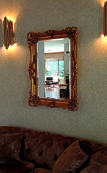 Lustro w złotej ramie Glamour