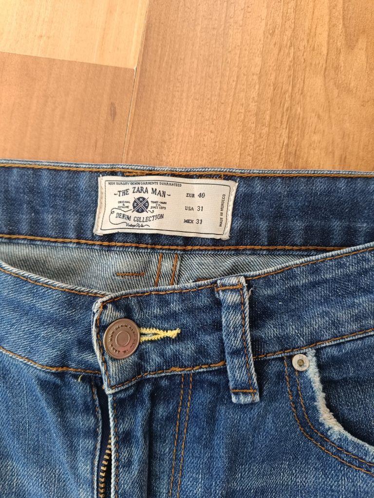 Krótkie spodnie jeans Zara męskie