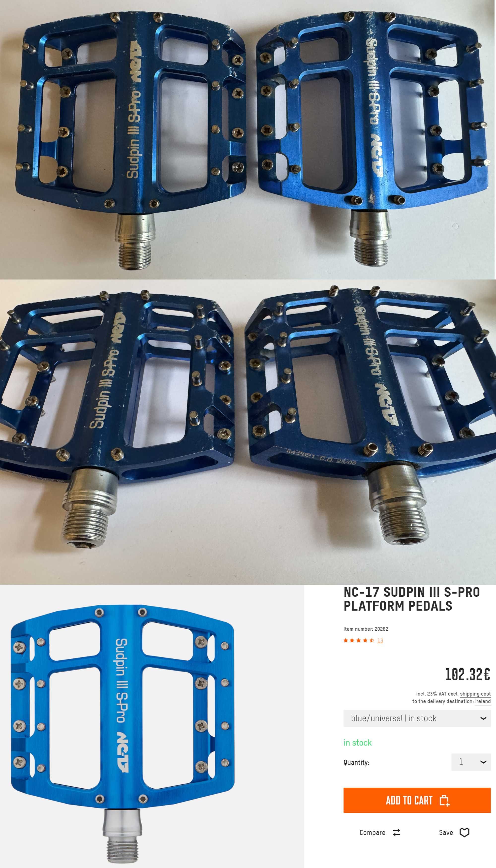 Велосипедні педалі NC-17 Sudpin III S-Pro Platform Pedals Сині/Срібні