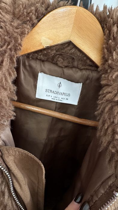Шубка Stradivarius коротка шоколадна зимова