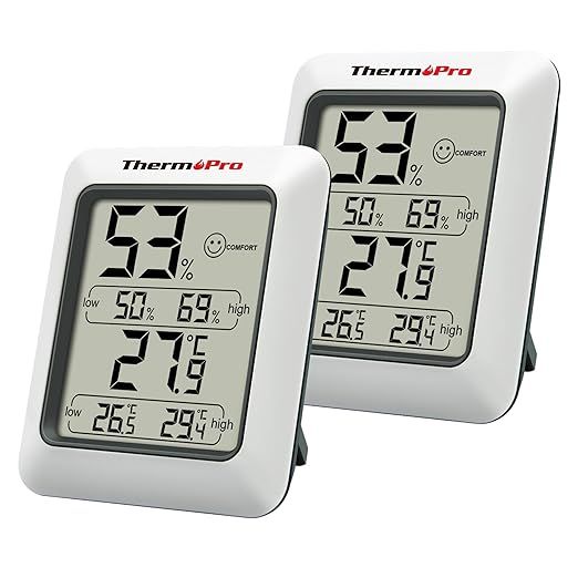 ThermoPro TP50 2x Cyfrowy Termometr Pokojowy z Wskaźnikiem Wilgotności