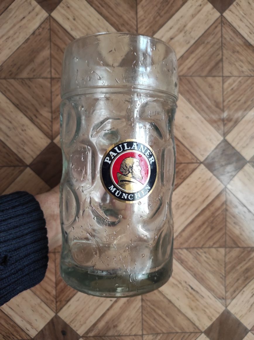Кружка пивная бокал Paulaner 1 литр