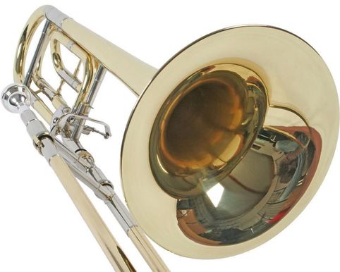 Trombone de vara tenor dourado