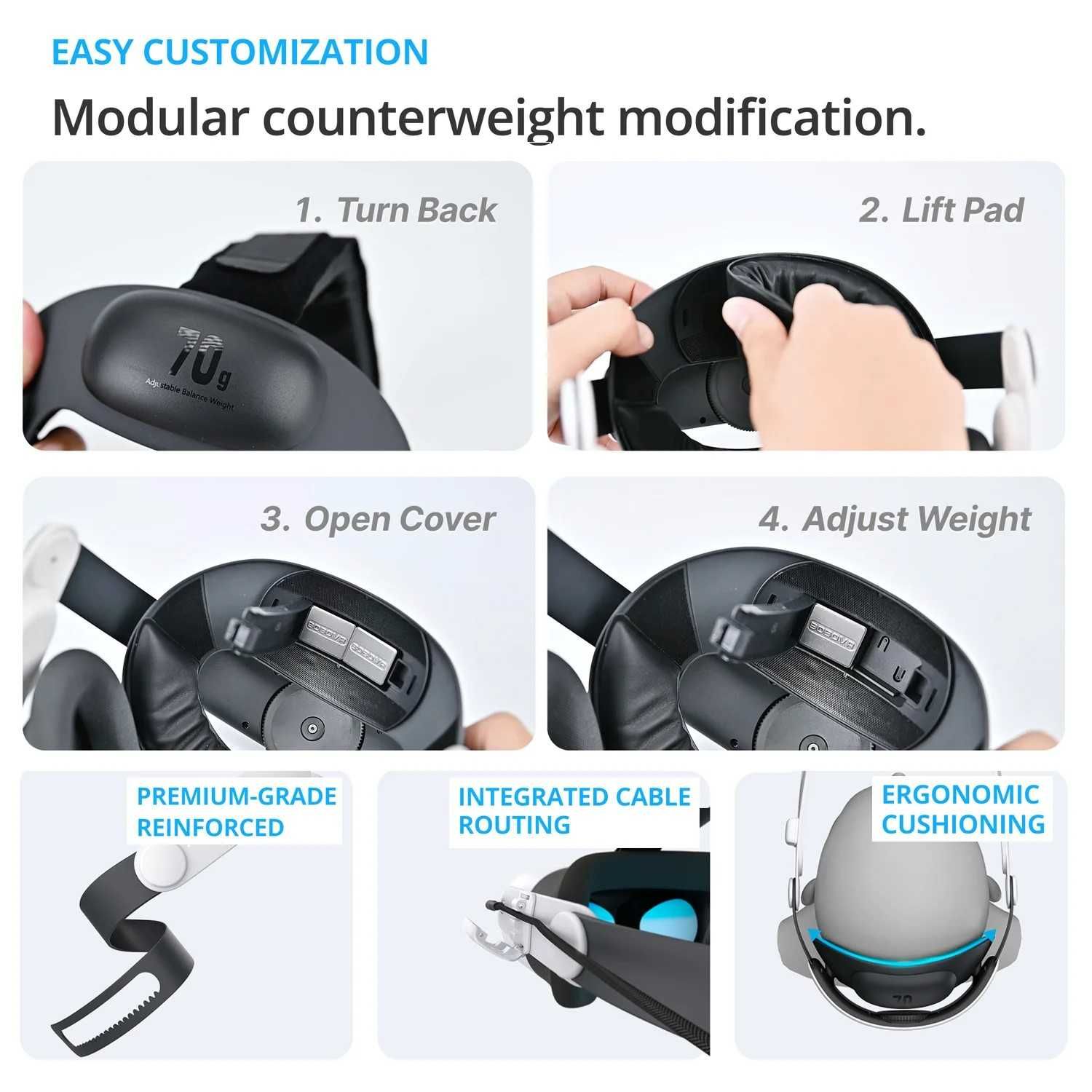 BOBOVR E3 Head Strap Ремінець For Meta Quest 3 & 3S