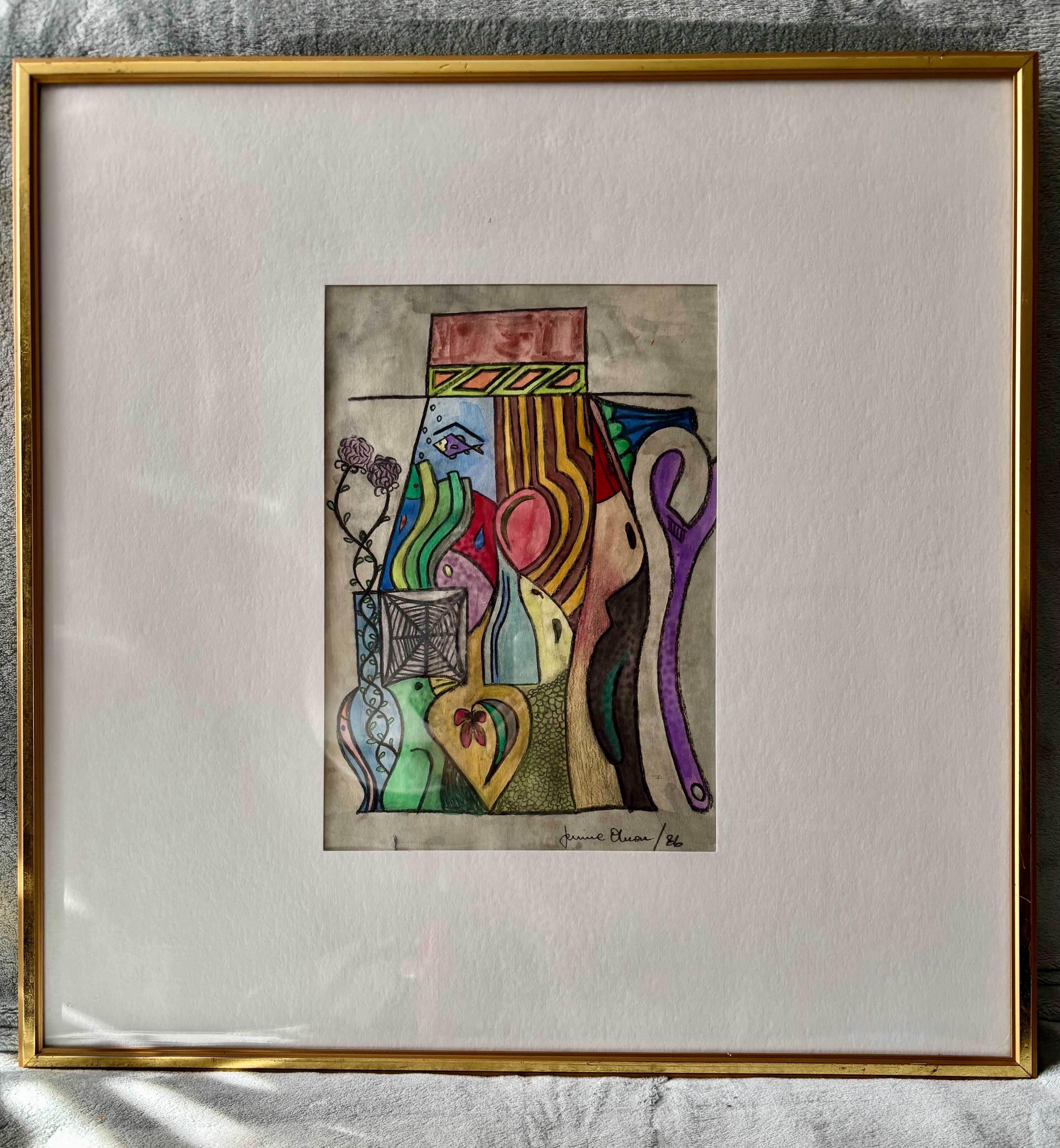 Obraz – akwarela, oprawiony i oszklony, 52 x 52 cm