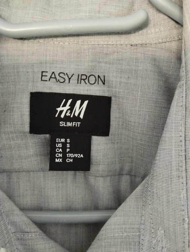 szara koszula H&M slim fit 175