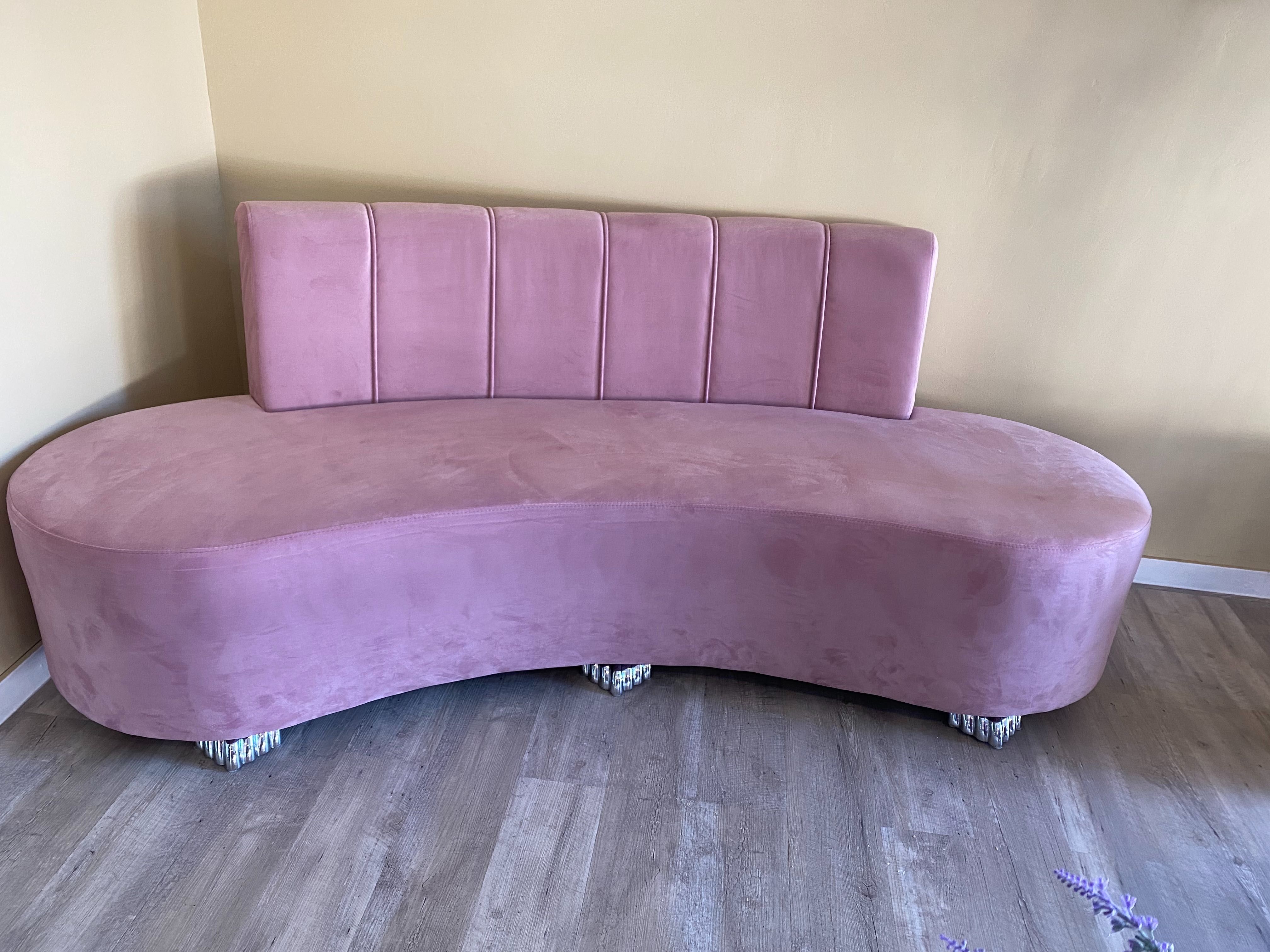 Sofá rosa lavável