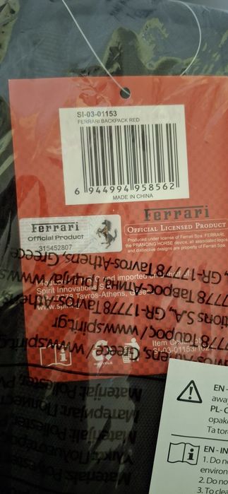 Plecak Ferrari NOWY