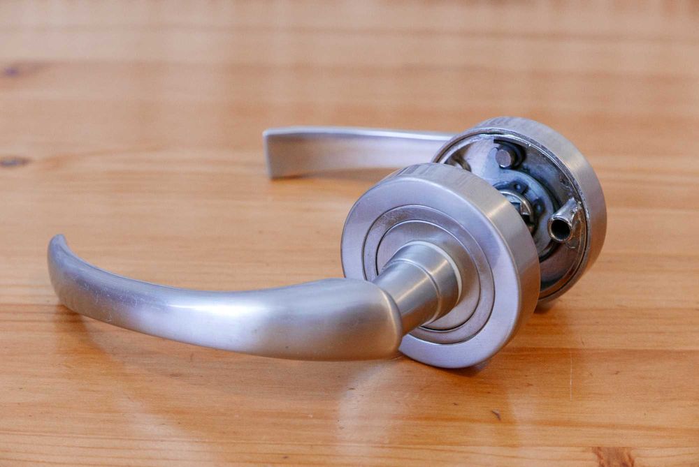 Klamki Gamet stal satynowa (dostępne 2 szt.) - doskonały stan!