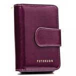 PETERSON portfel damski skórzany lakierowany P196 c.fioletowy