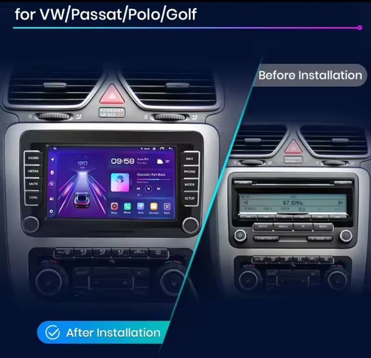 Rádio Android Volkswagen Seat Skoda CARPLAY WIFI GPS BT Canbus NOVO