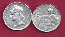 Moeda  REPUBLICA 1$00    Escudo  1910 e 1916     Prata