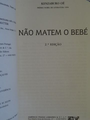 Não Matem O Bebé de Kenzaburo Oe - Vários Livros