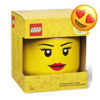 Duża głowa Lego pojemnik na klocki Nowy