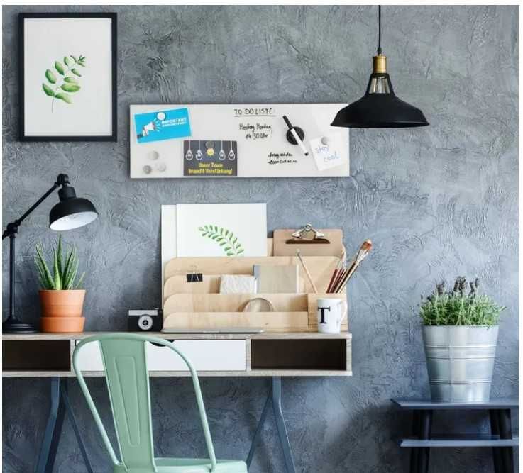 Tablica magnetyczna szklana ścieralna biała na ścianę 20x60cm