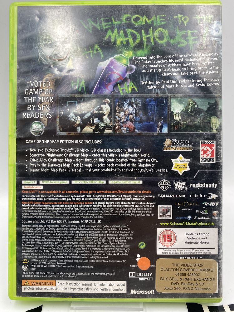 Batman Arkham Asylum Game Of The Year Xbox 360 Gwarancja
