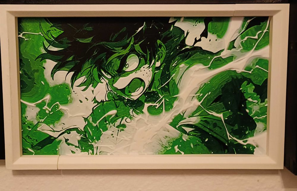 Quadro em relevo - Boku no hero - Deku