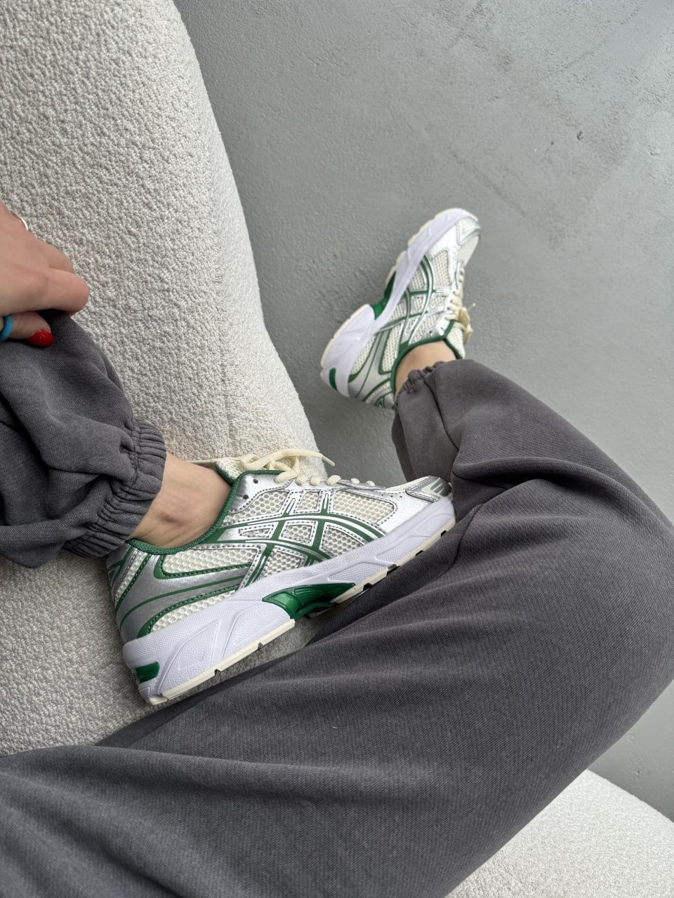 (унісекс) кросівки Asics Gel-1130 Silver/Green(літо/весна)