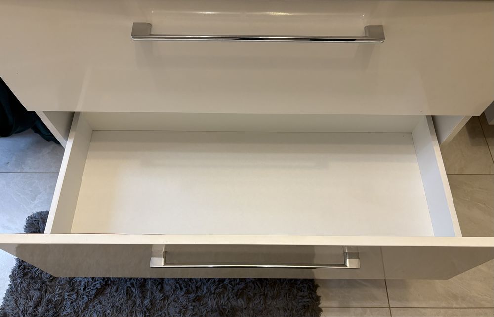 Szafka wisząca z 2 szufladami i umywalka 88x48x62cm kolor biały 80-90