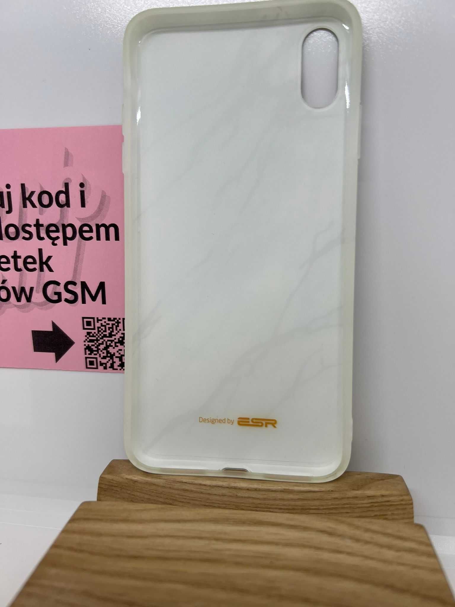 Etui Case ESR Marble do iPhone XS Max - Białe, Elastyczne, Oryginalne
