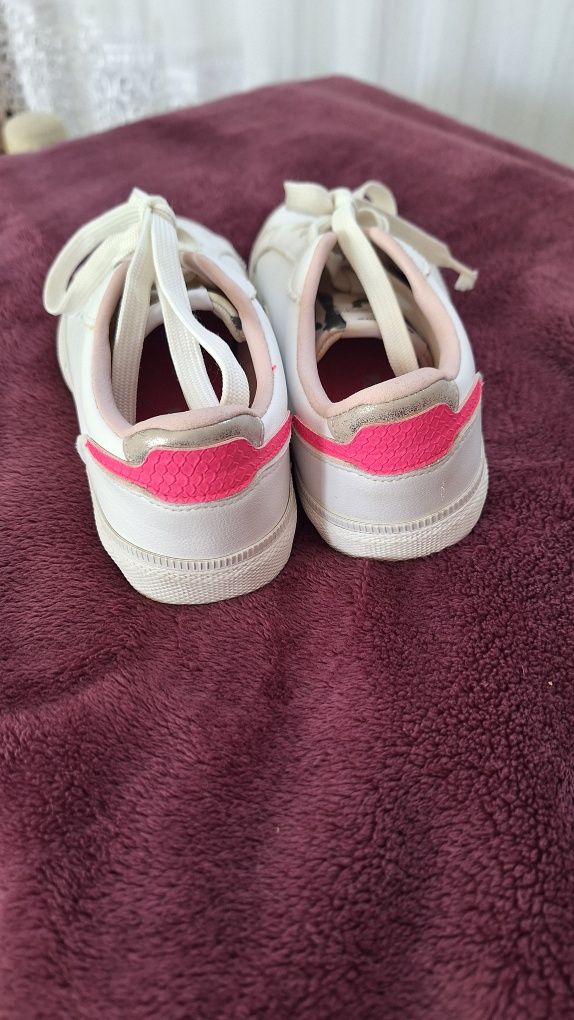 Pepe Jeans Sneakersy biało różowe 36 stan BDB
