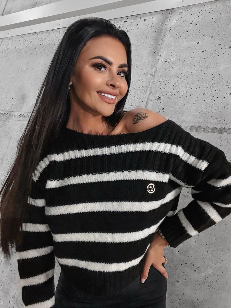 Sweter WANDY Olavoga czarno biały XS/S M/L