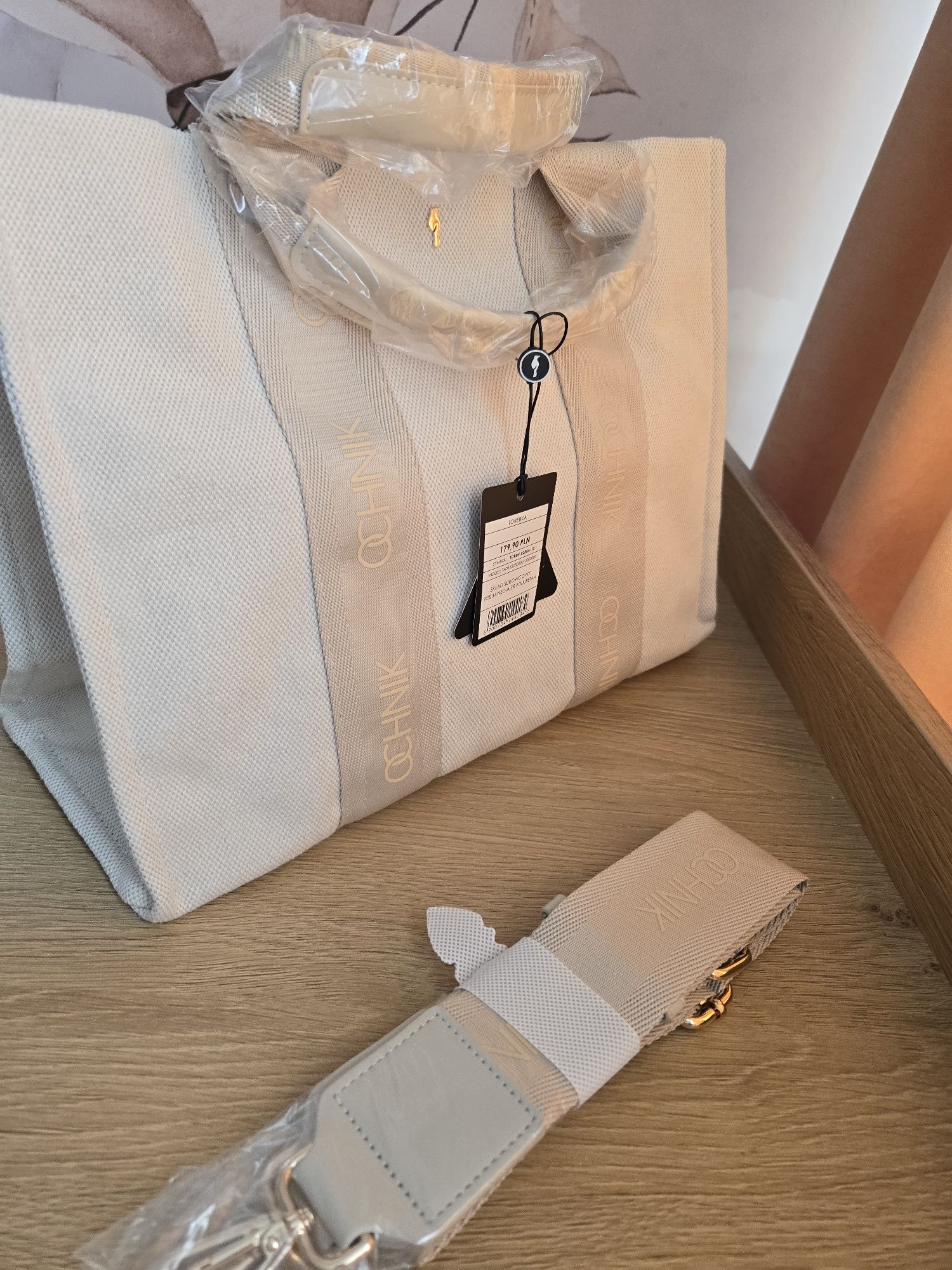 Torebka Ochnik shopper nowość beżowa