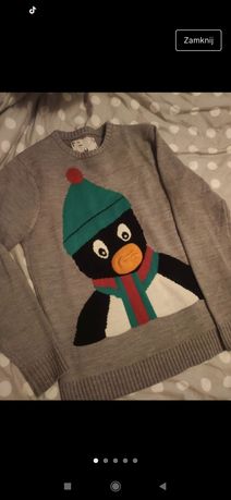 sweter świąteczny pingwin