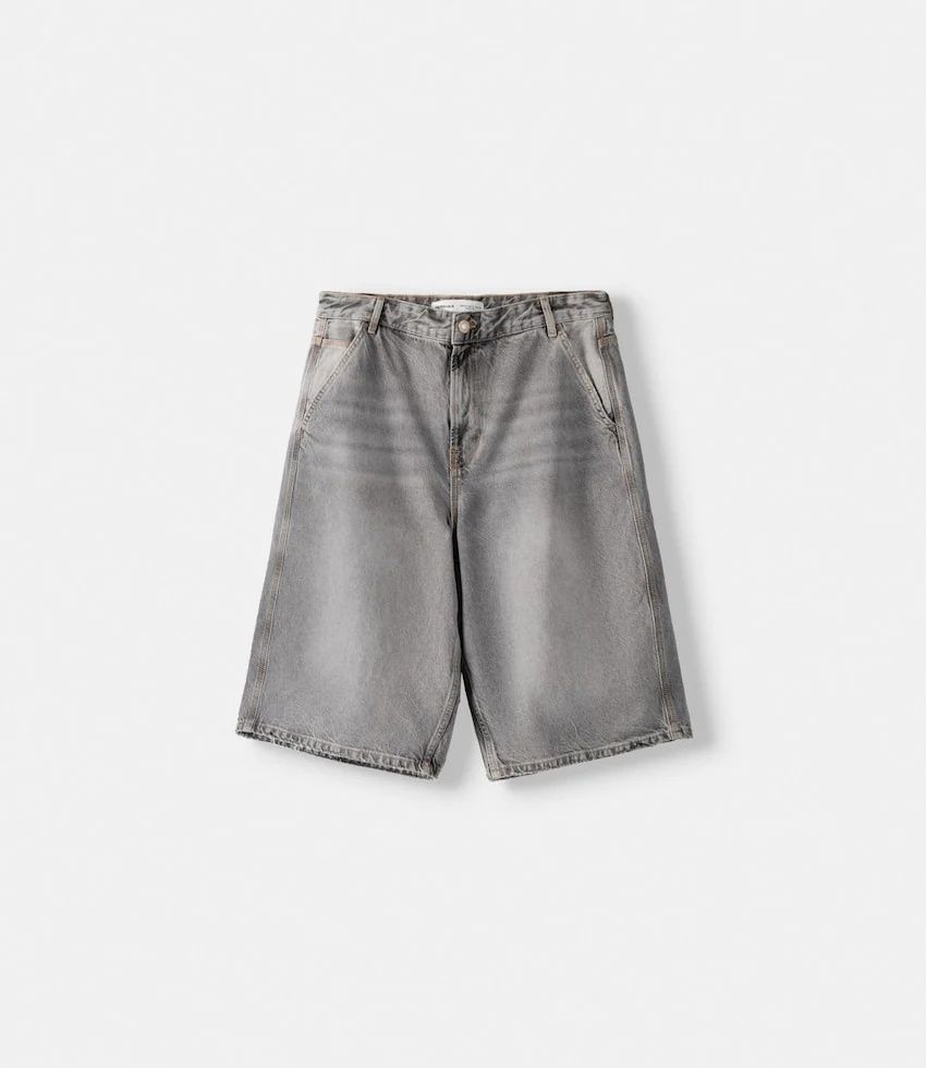 BERSHKA Denim skater shorts