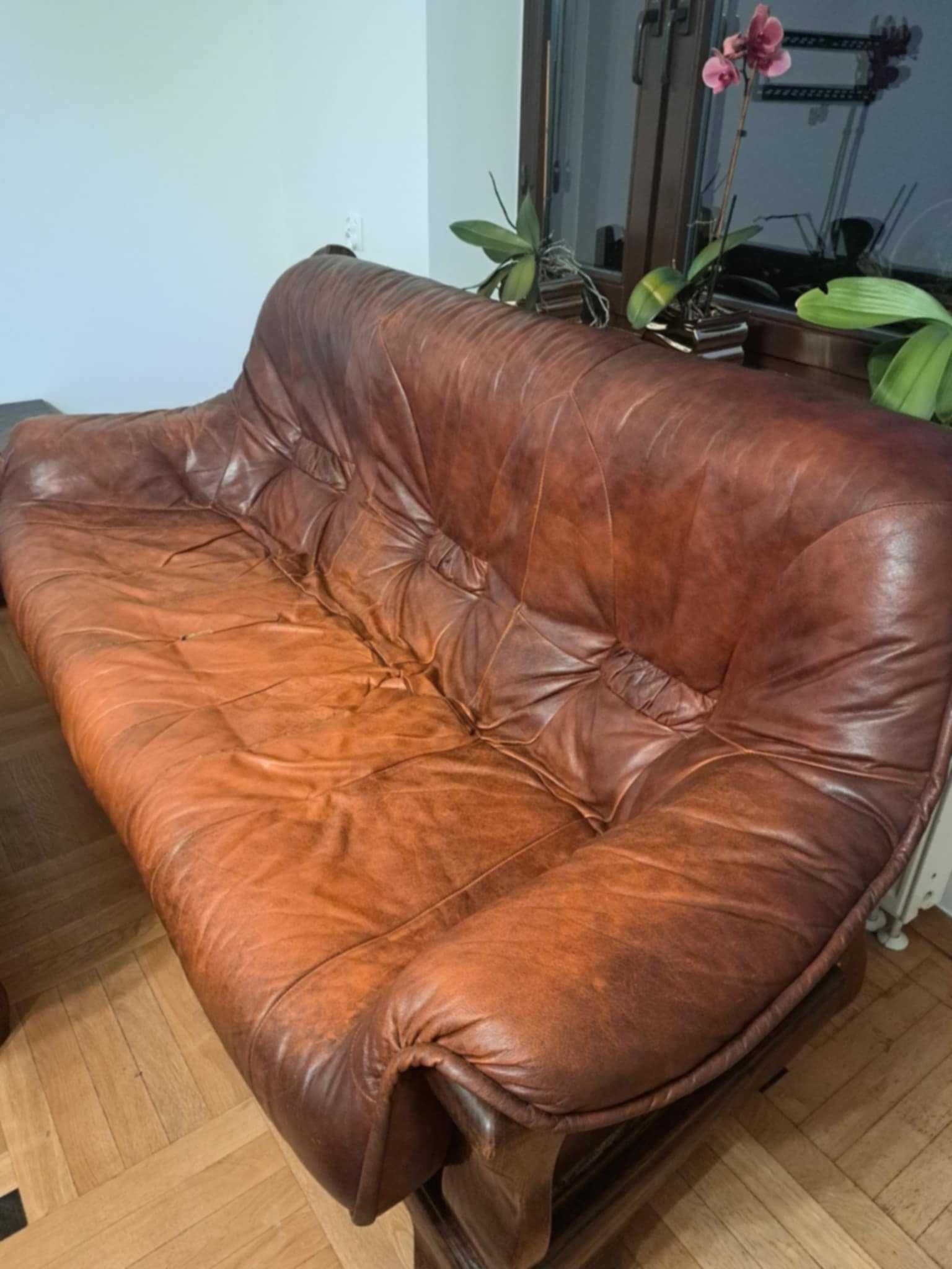 sprzedam meble skórzane 2szt. sofy mniejsza i większa  oraz fotel